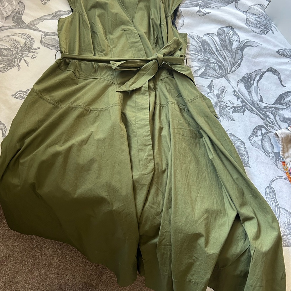Maeve Olive Wrap Dress with Tie